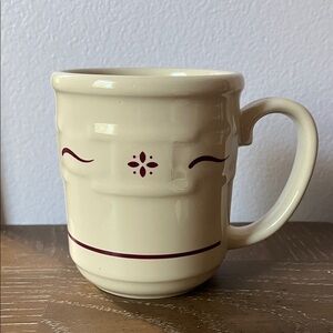 Longaberger Cream Mug with Maroon Accents